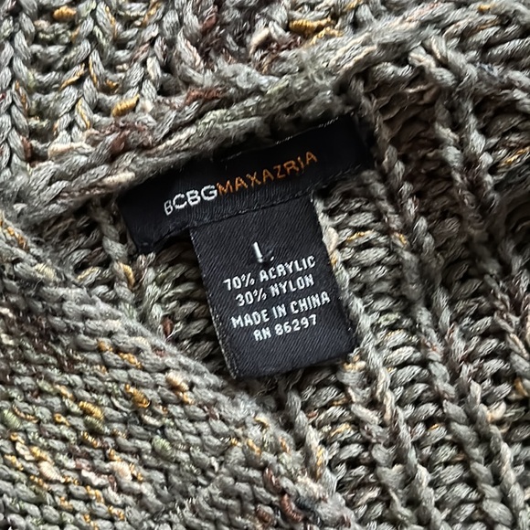 Bcbg maxazria green boho hoodie cardigan SZ L - Picture 7 of 7